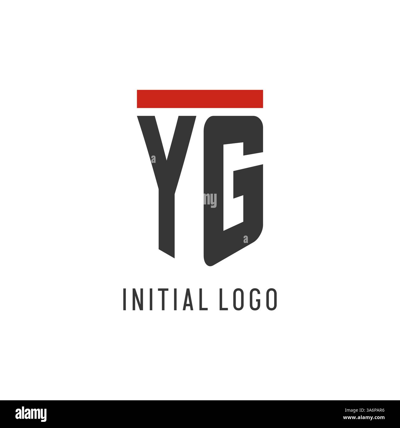 YG initial esport logo with simple shield design style vector graphic Stock Vector