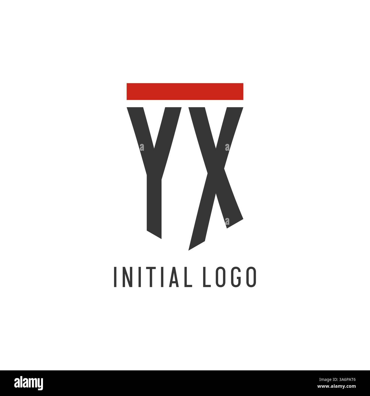 YX initial esport logo with simple shield design style vector graphic Stock Vector