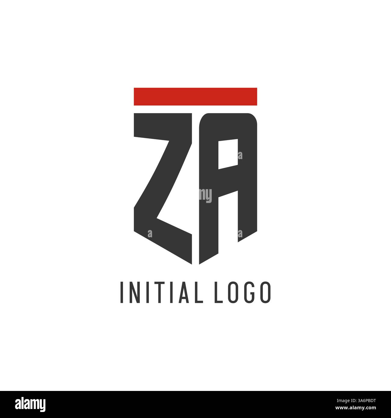 ZA initial esport logo with simple shield design style vector graphic Stock Vector