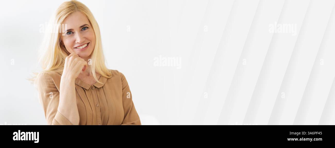 Success Conception. Businesslady At Her Workplace In Office Stock Photo