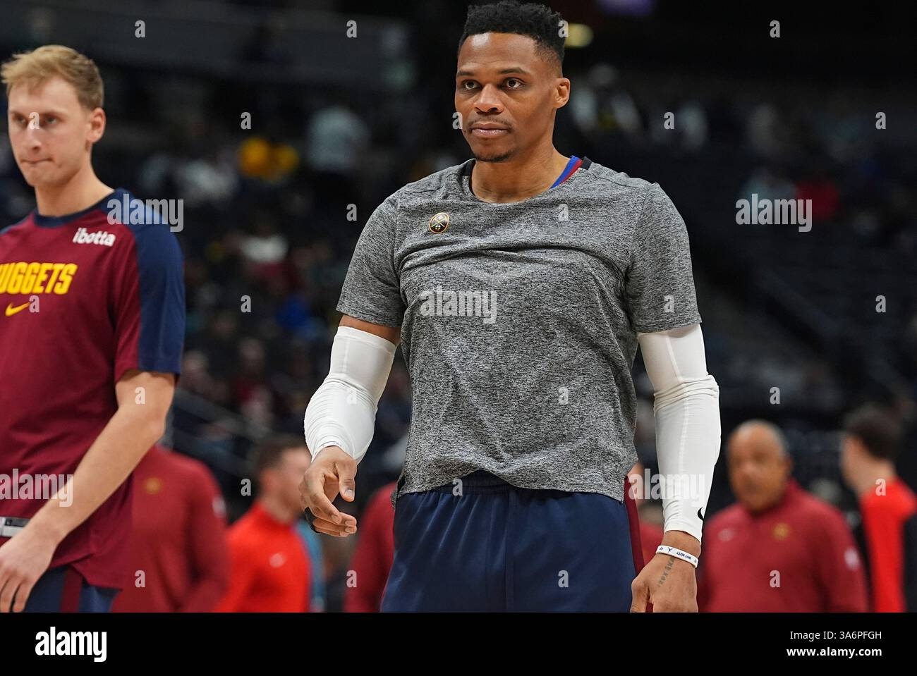 Pfgh Denver Nuggets guard Russell Westbrook (4) in the first half of an NBA ...