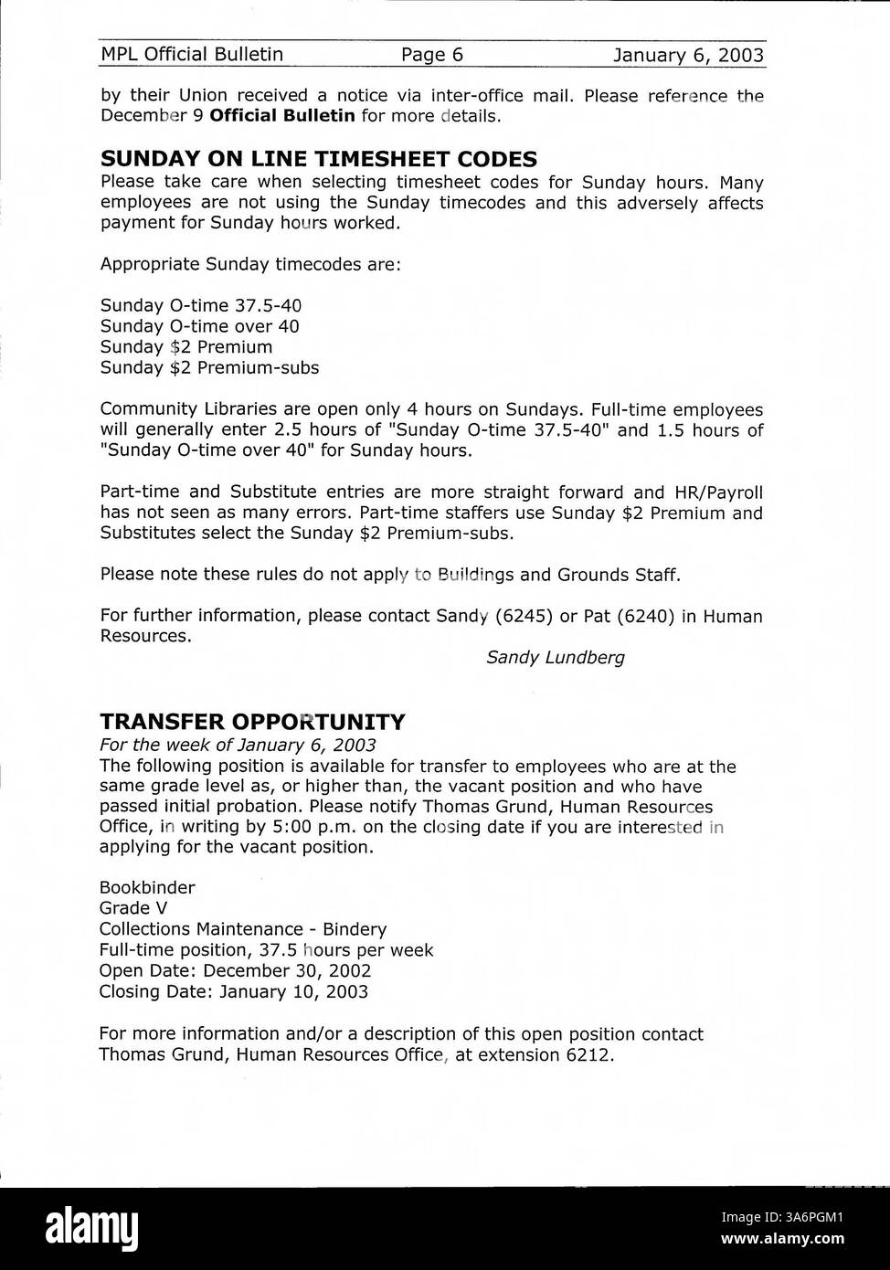 The Minneapolis Public Library Official Bulletin from 2003 is a weekly ...
