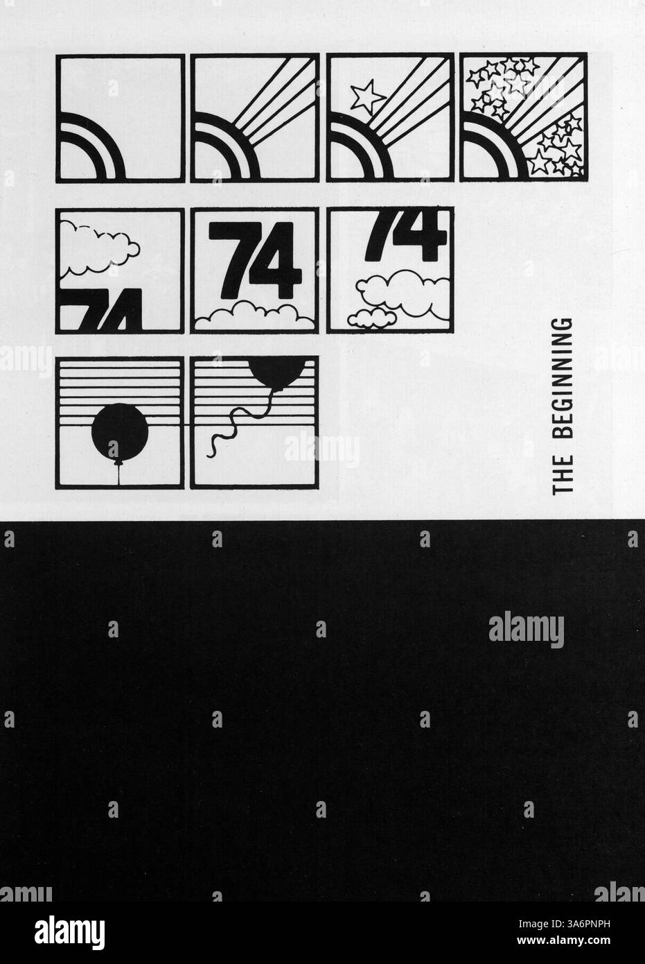 The 1974 blake yearbook documents the academic hires stock photography