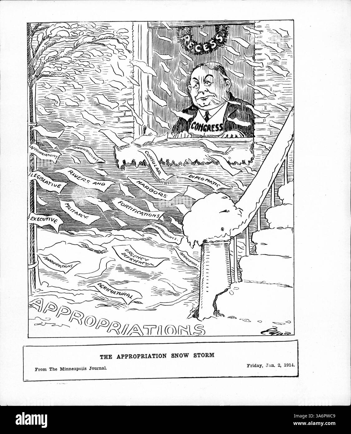 This political cartoon illustrates congress hi-res stock photography ...