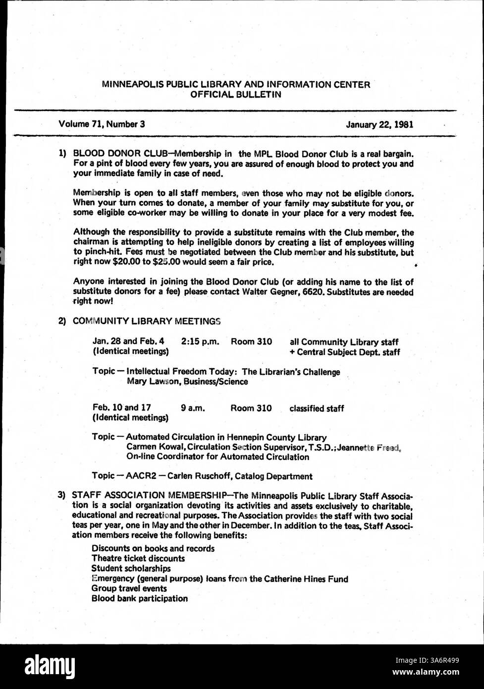 This 1981 issue of the Minneapolis Public Library Official Bulletin