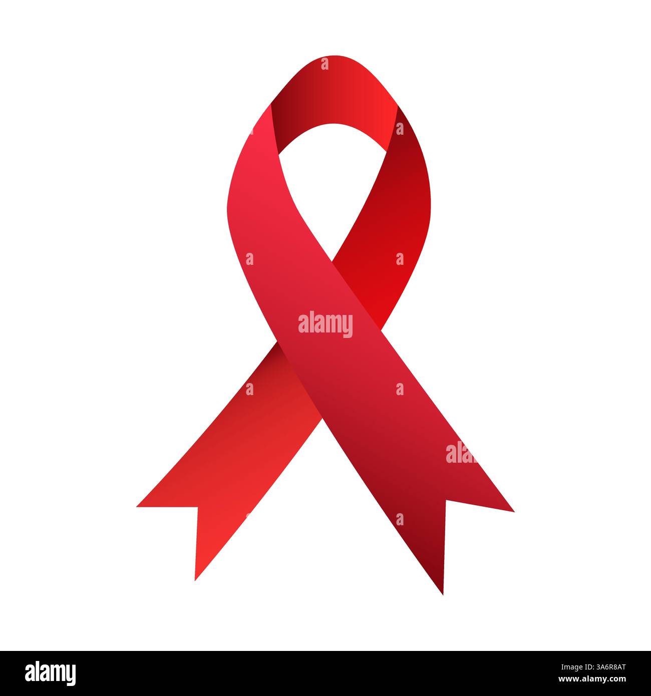 Red ribbon symbol. Awareness support icon. Solid color loop. Vector ...