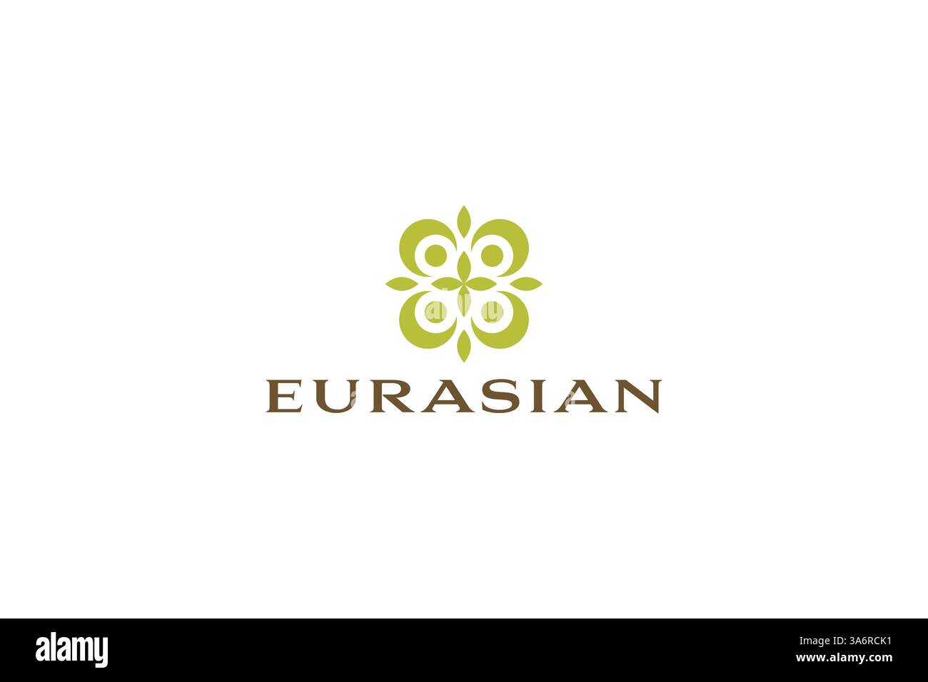 Eurasian Logo Template Abstract Pattern Ornament Fresh Green Business Fabric Beauty Fashion Stock Vector