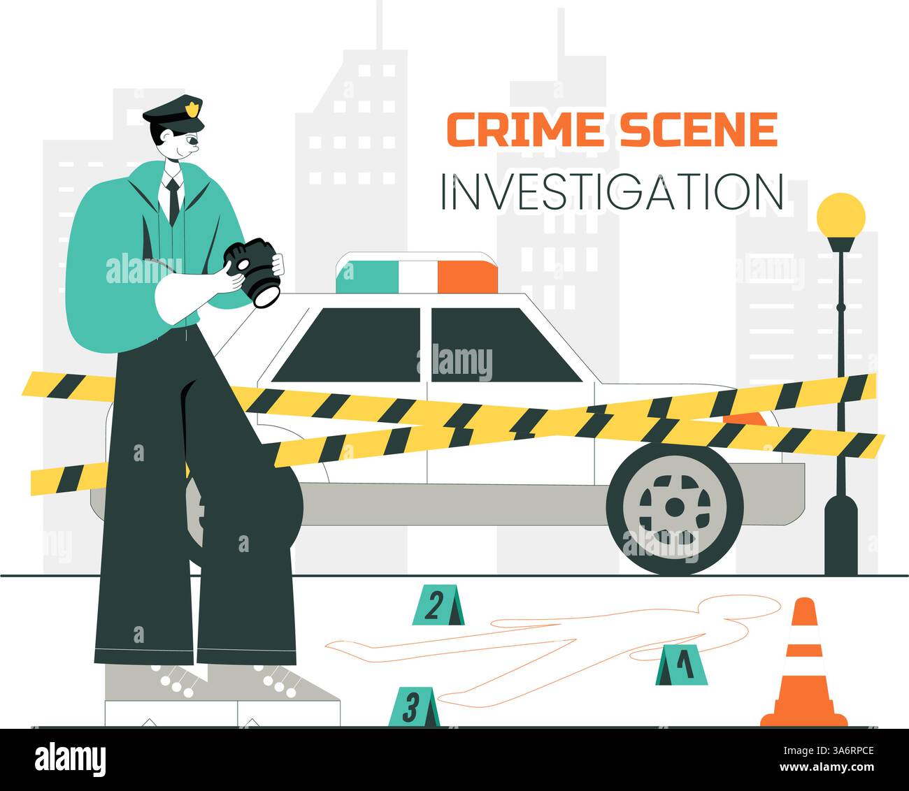 Investigators at crime scene Stock Vector Images - Alamy