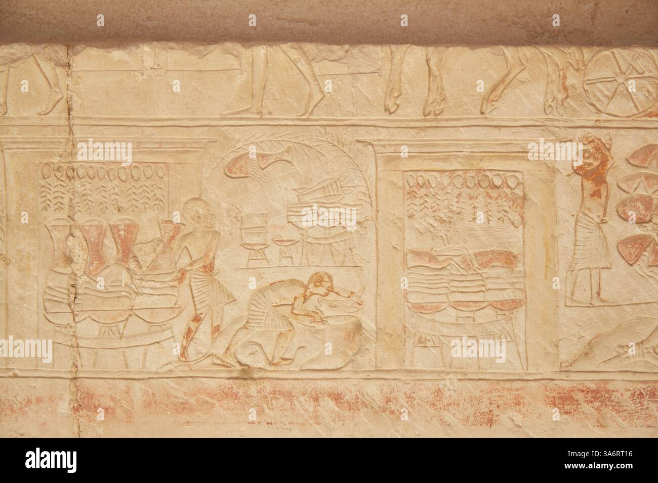 Though most of the prominent tombs built throughout the New Kingdom period are in Luxor, many nobles had tombs built here in Saqqara, the necropolis o Stock Photo