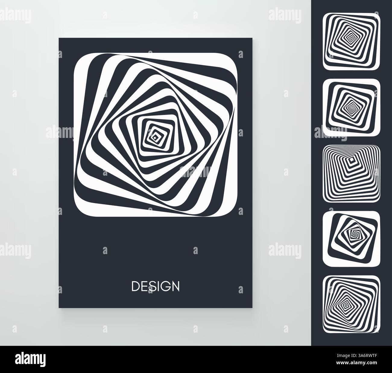 Abstract striped design element. Optical art. 3d vector illustration for brochure, annual report, magazine, poster, presentation, flyer and banner. Ñ Stock Vector