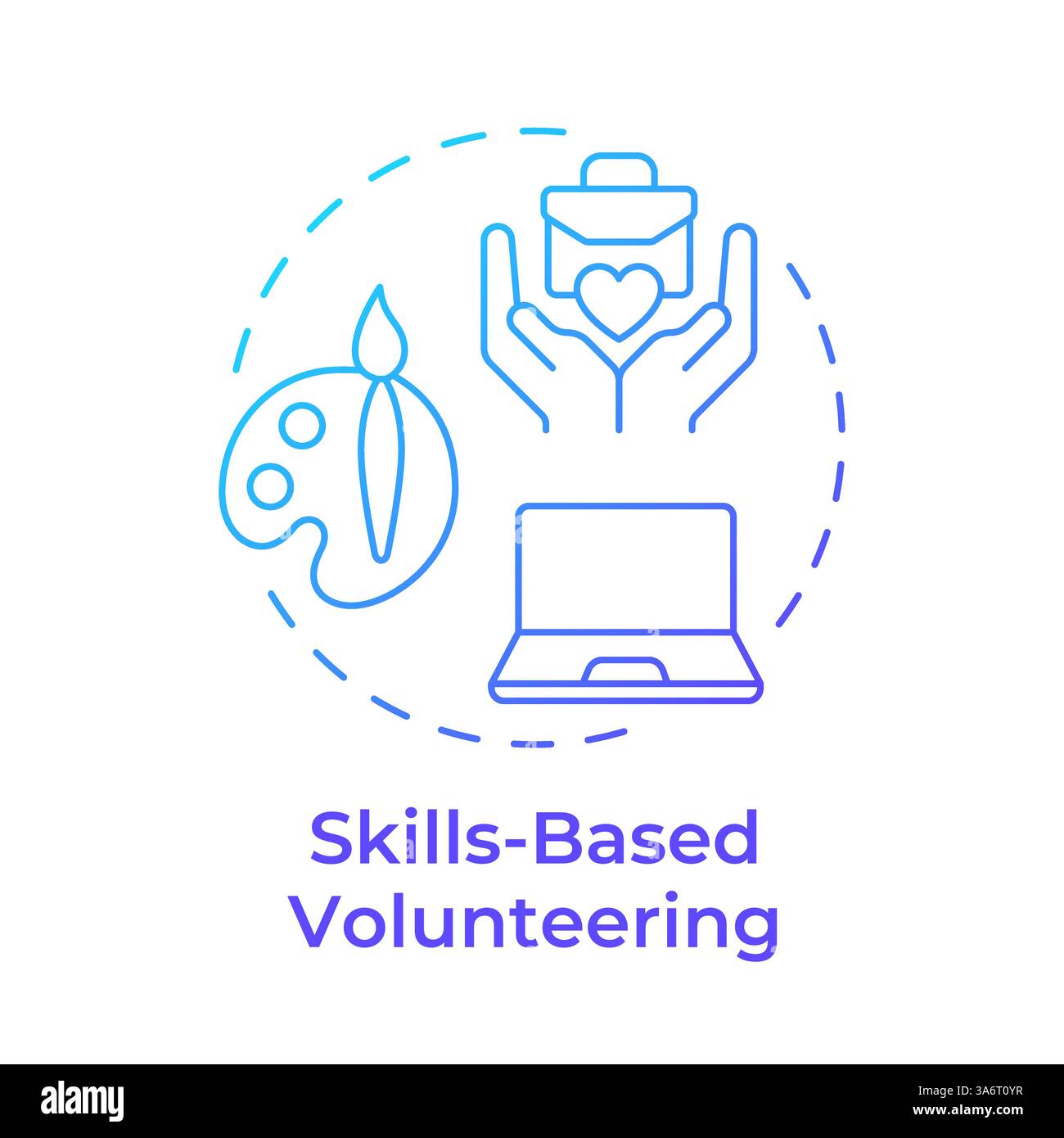 Skills based volunteering blue gradient concept icon Stock Vector