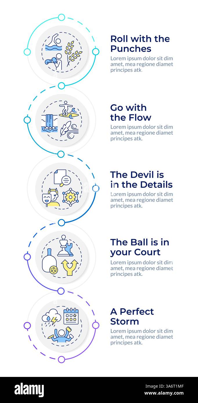 Life coaching advices infographic design template Stock Vector