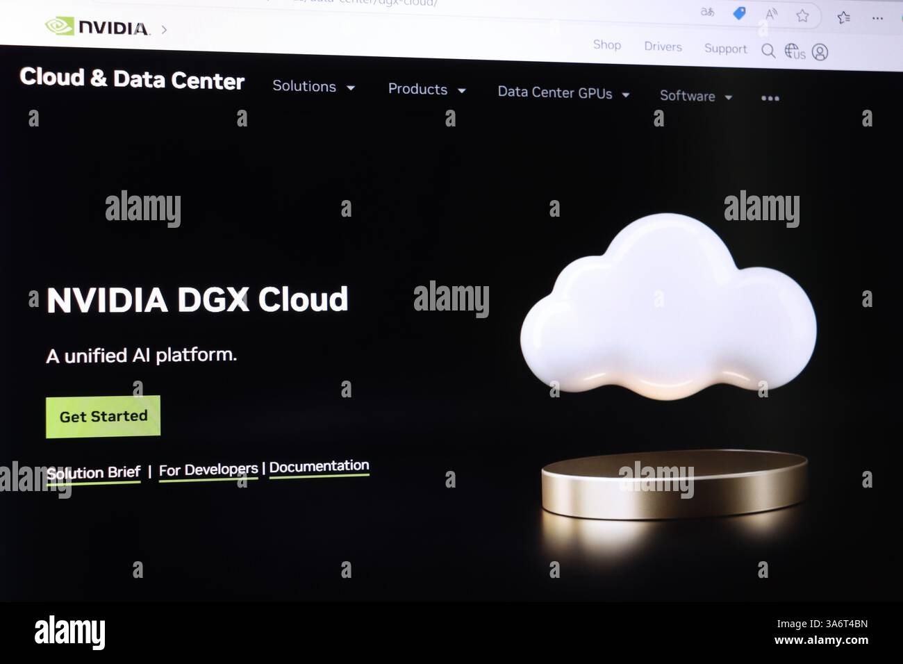 Nvidia dgx cloud ai platform interface displayed on screen Stock Photo ...