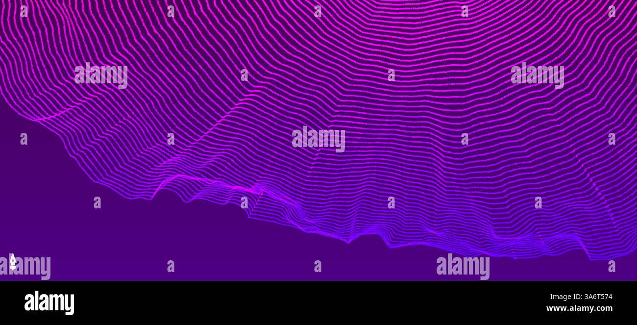 Abstract background with dynamic particles. Circular grid pattern. 3d vector illustration for business, science or technology. Stock Vector