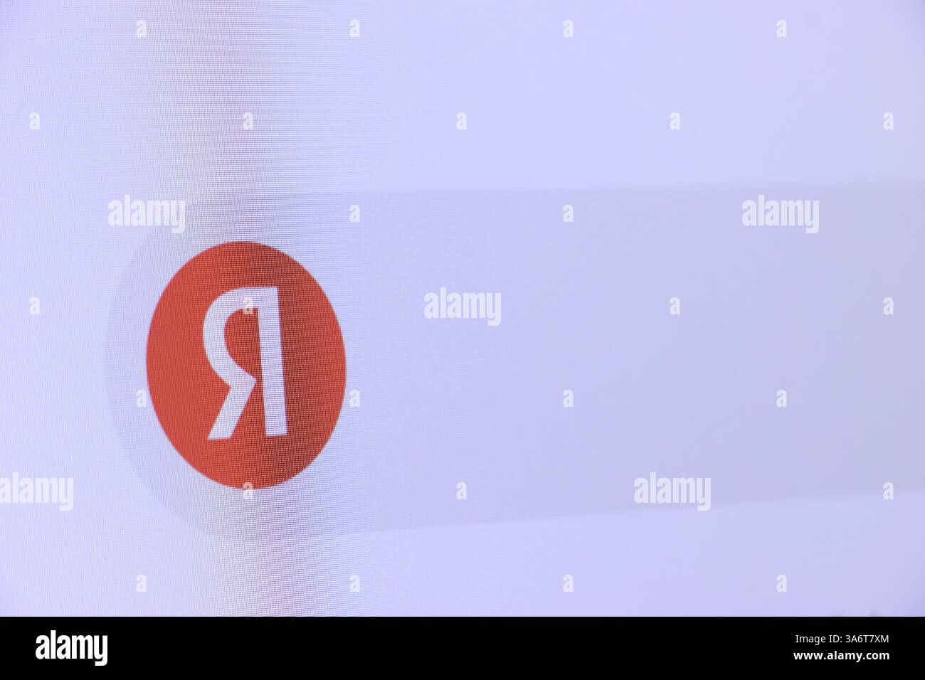 Yandex Search Engine Logo On Minimalist White Background Stock Photo Yandex Search Engine Logo On Minimalist White Background Stock Photo