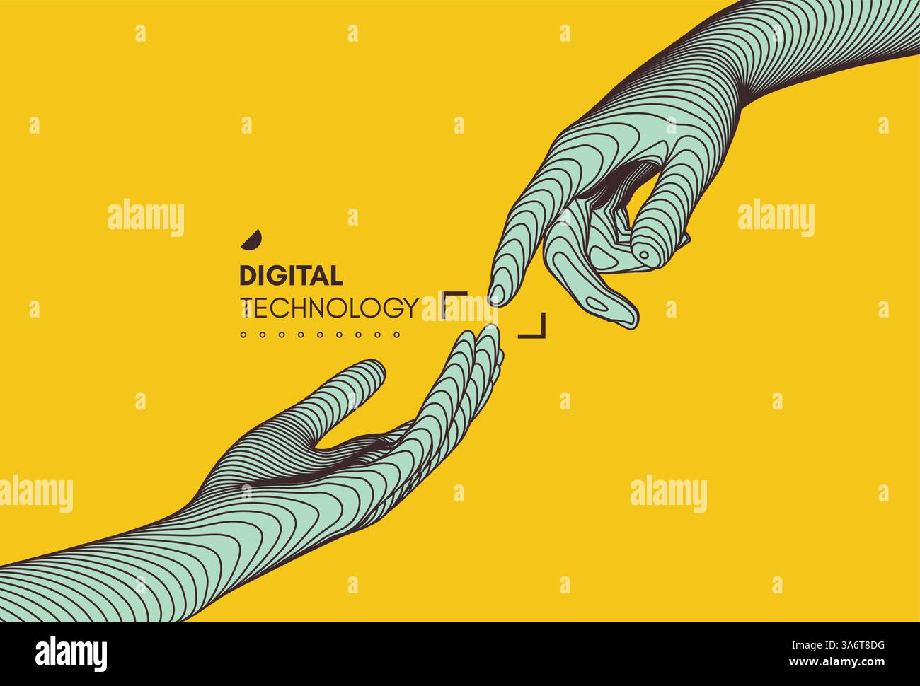 Hands reaching towards each other. Concept of human relation, togetherness or  partnership. 3D vector illustration. Can be used for advertising, marke Stock Vector