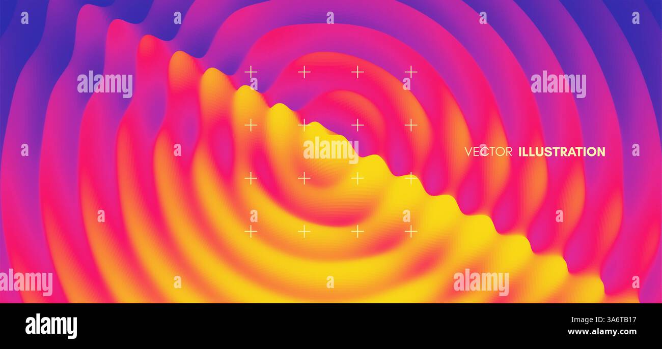 3D wavy background with ripple effect. Abstract vector illustration ...
