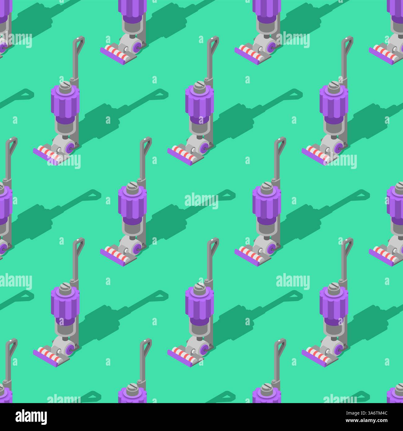 Handheld Vacuum Cleaner pattern seamless. House cleaning machine background Stock Vector