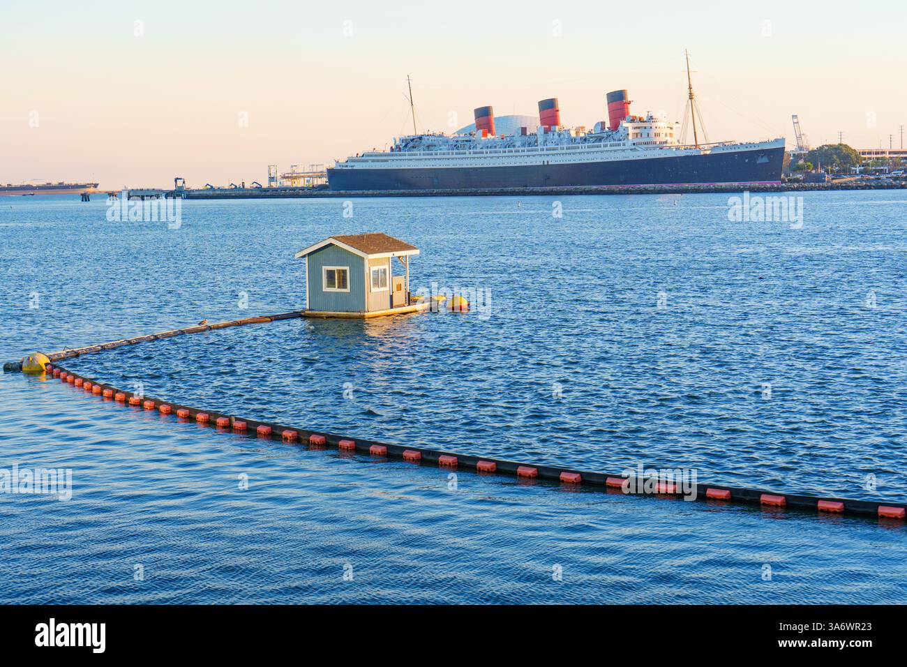 Long Beach, California - January 11, 2025: Iconic Queen Mary ocean ...