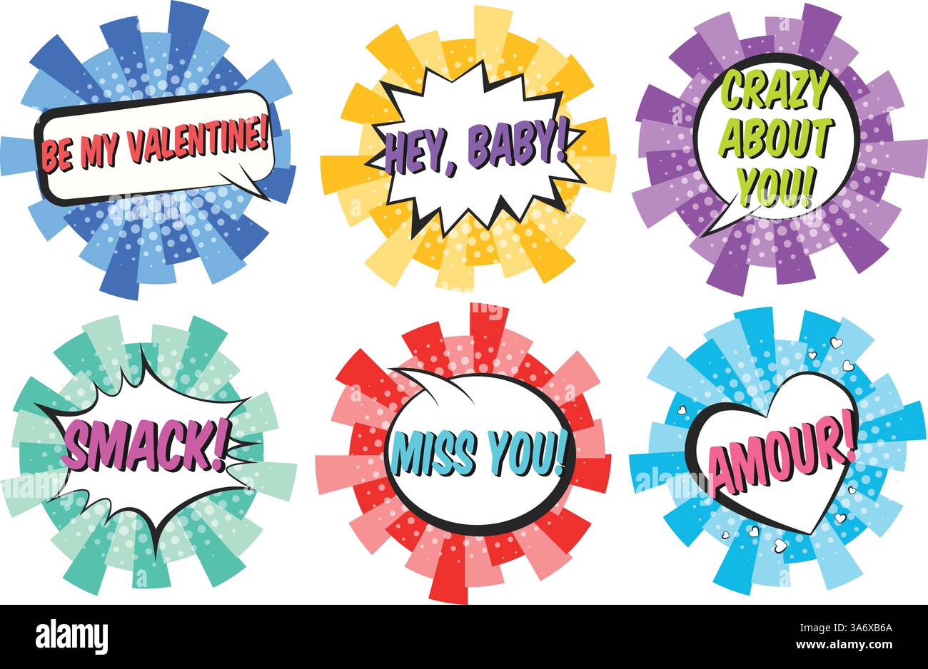 Lovely striped retro comic speech bubbles Stock Vector Image & Art - Alamy