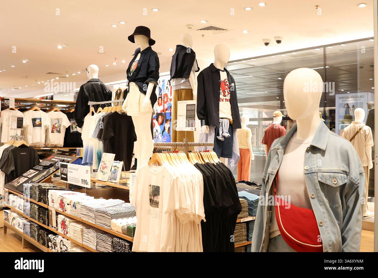 Interior of the new Uniqlo flagship store, as of March 26, 2025, in ...