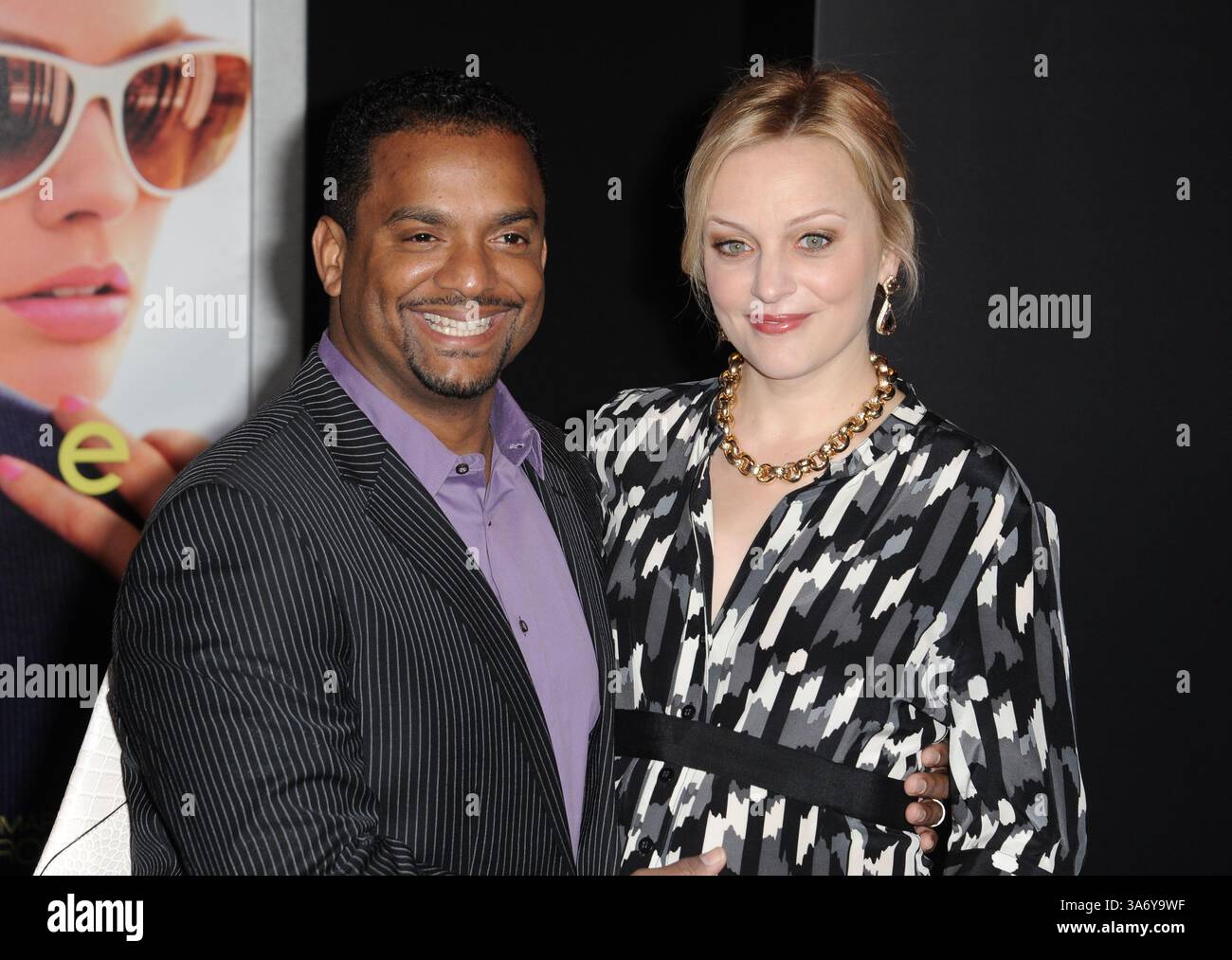 Alfonso Ribeiro and wife Angela Unkrich at the premiere of 'Focus' at the TCL Chinese Theatre in Hollywood, California - 24 February 2015 Stock Photo