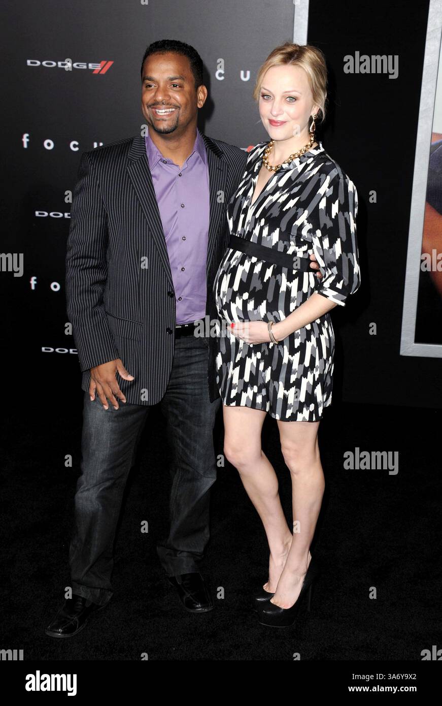 Alfonso Ribeiro and wife Angela Unkrich at the premiere of 'Focus' at the TCL Chinese Theatre in Hollywood, California - 24 February 2015 Stock Photo