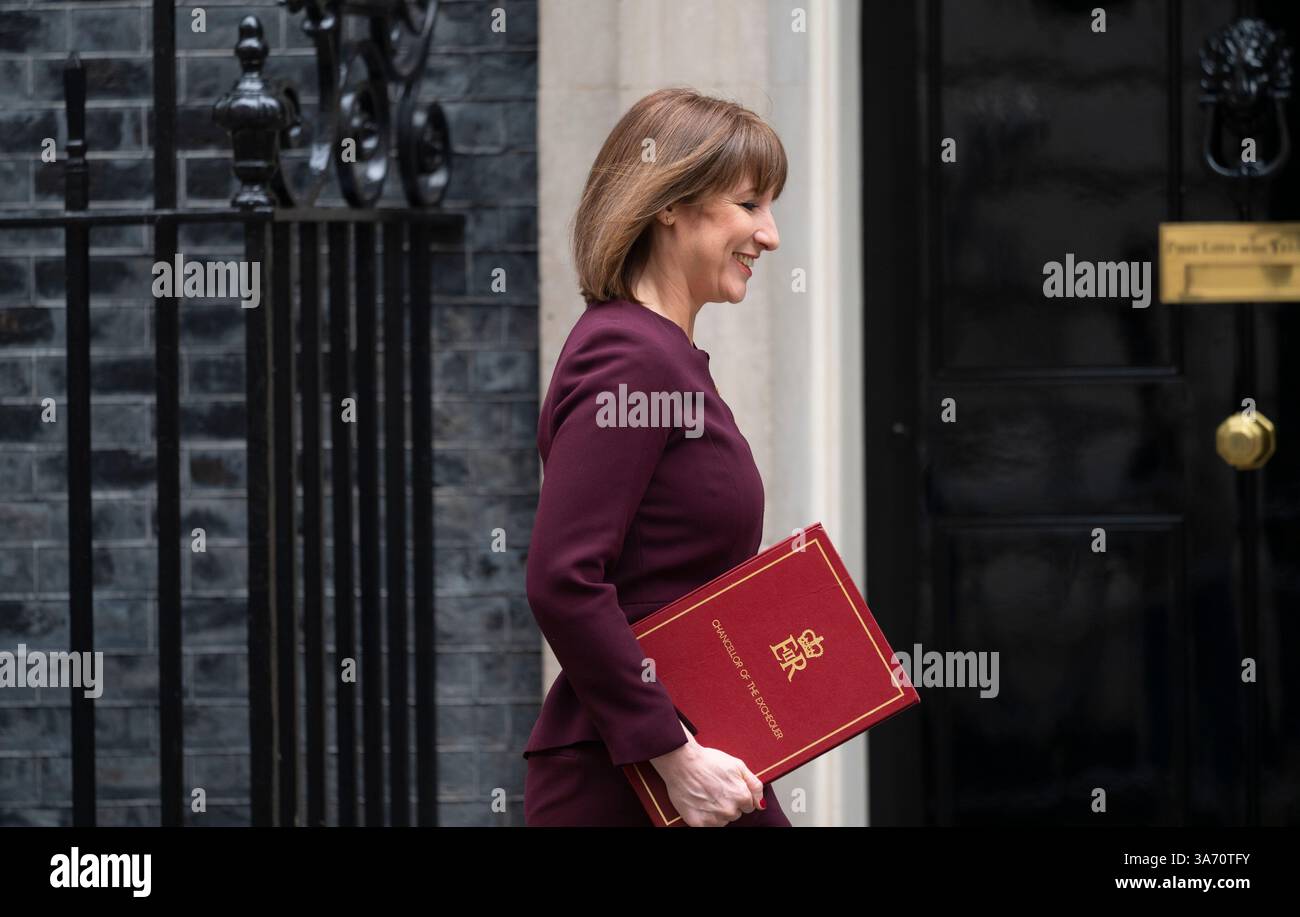 London, UK. 26th Mar, 2025. Chancellor of the Exchequer Rachel Reeves ...