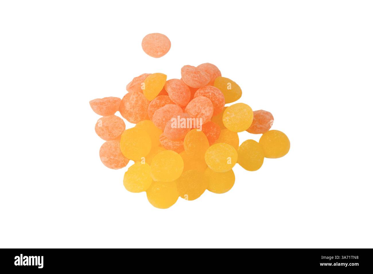Bright citrus lollipops isolated on a white background. Stock Photo