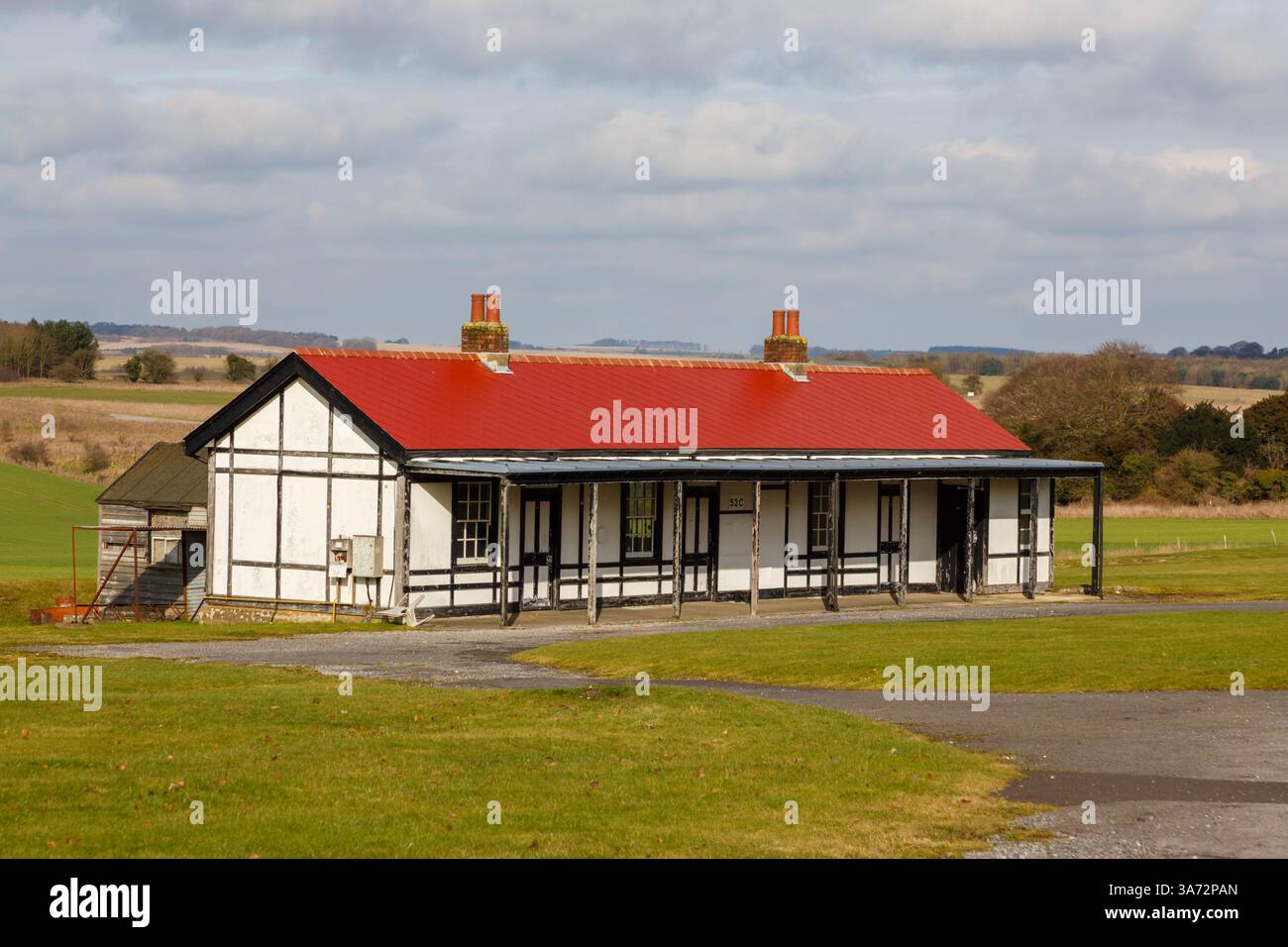 RFC Royal Flying Corps RAF Netheravon Military buildings from WW1 the Great War Stock Photo