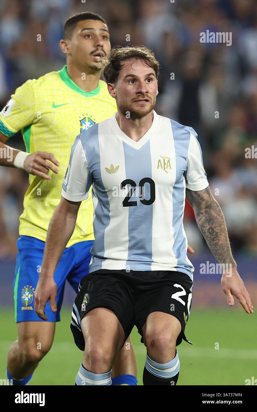 Buenos Aires, Argentina. 25th Mar, 2025. Argentina's midfielder Alexis