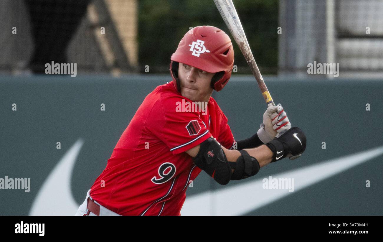 Jacob Rutter Drew San Diego State's Drew Rutter (9) bats during an NCAA baseball game ...