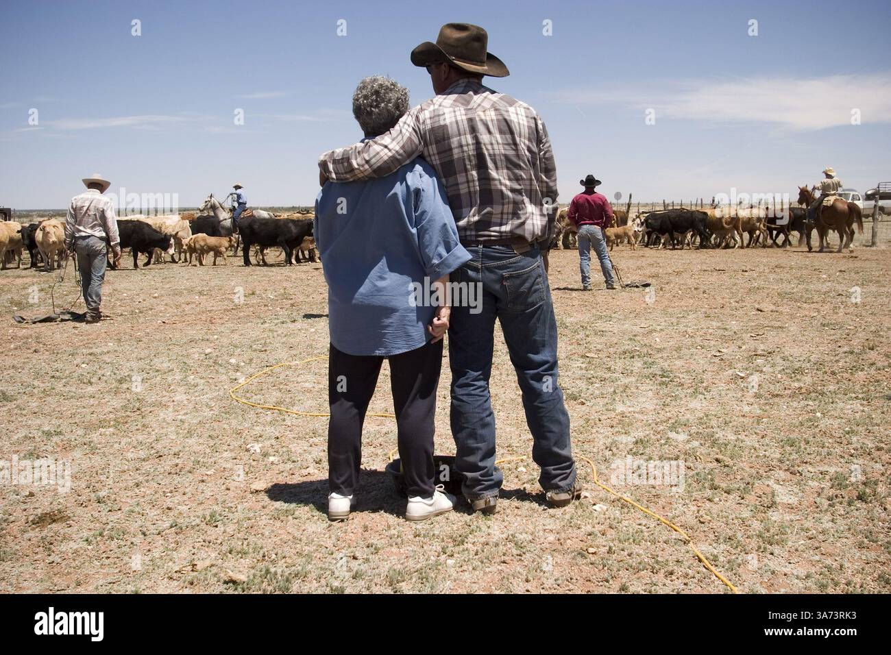 May 07, 2004; Williams, AZ, USA; Watching the spring branding on the ...