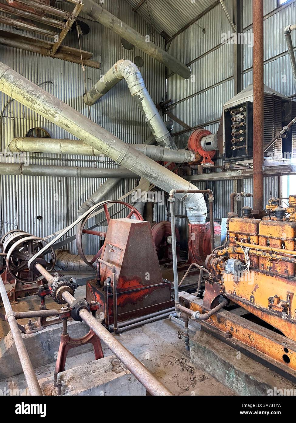 USA Mississippi near Cleveland a vintage cotton gin at the Dockery Farm where it is said it the place for the birthplace of Blues music - Smartphone Captured Stock Image
