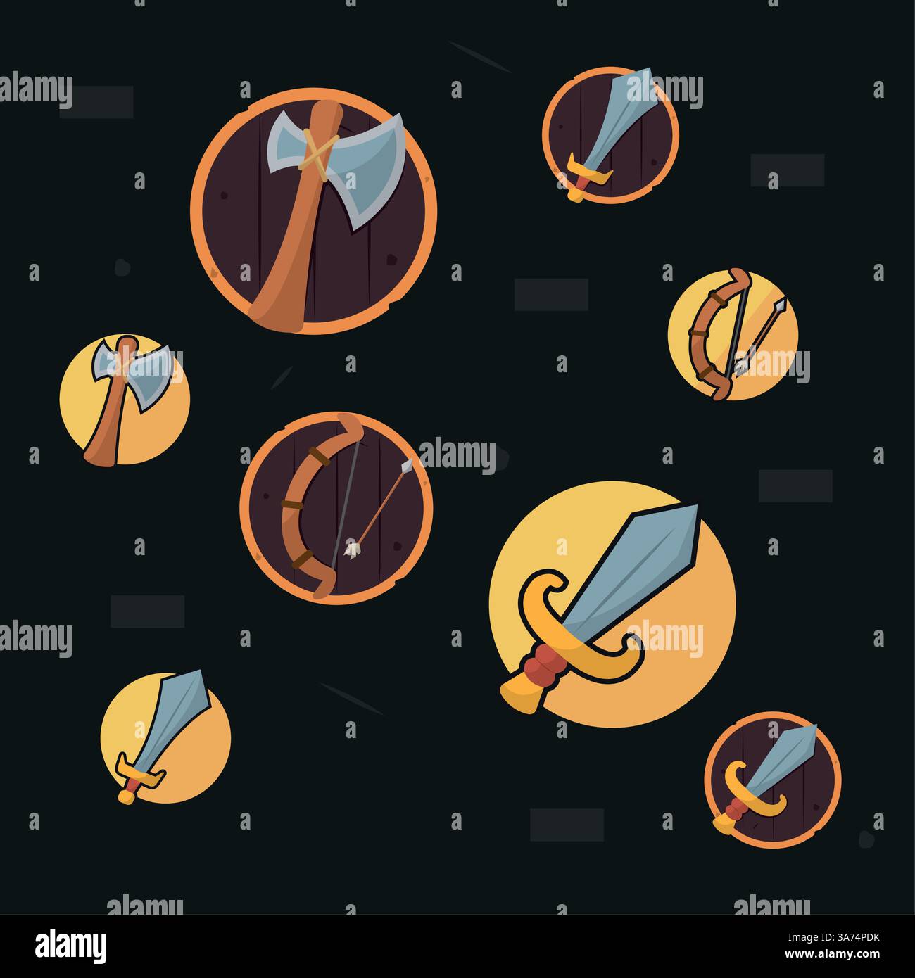 Set of different medieval weapon icons Vector Stock Vector Image & Art ...