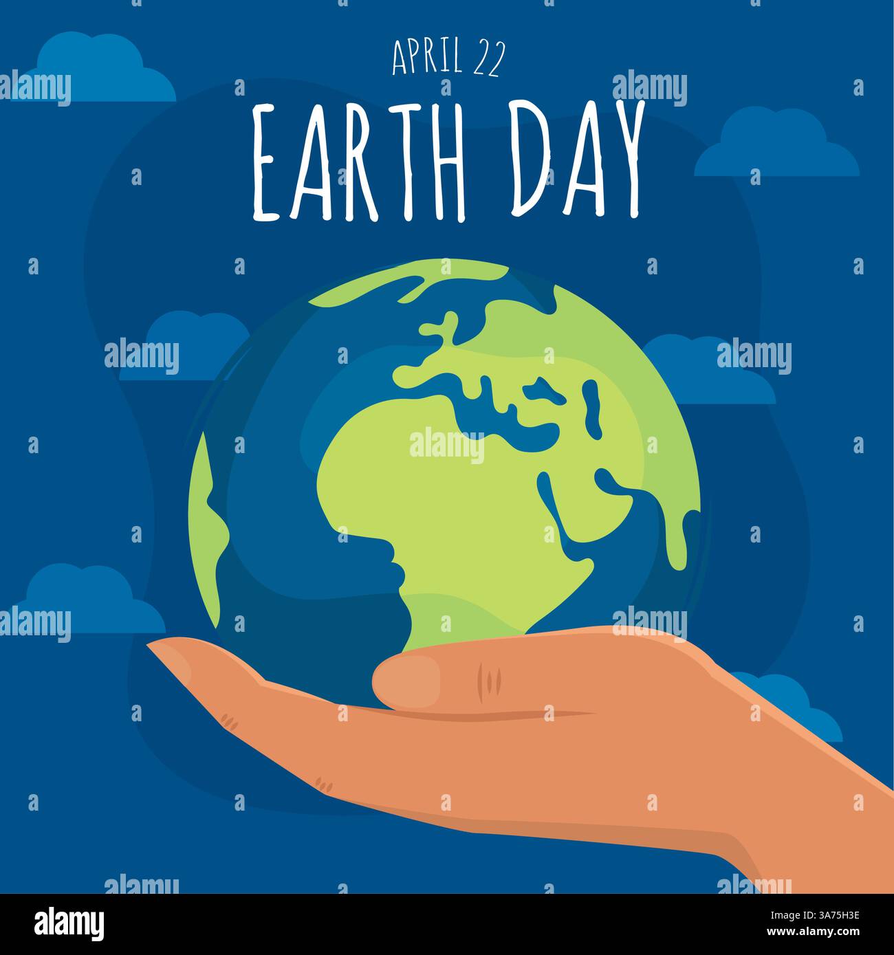 Earth Day poster with hand holding globe Vector Stock Vector Image ...