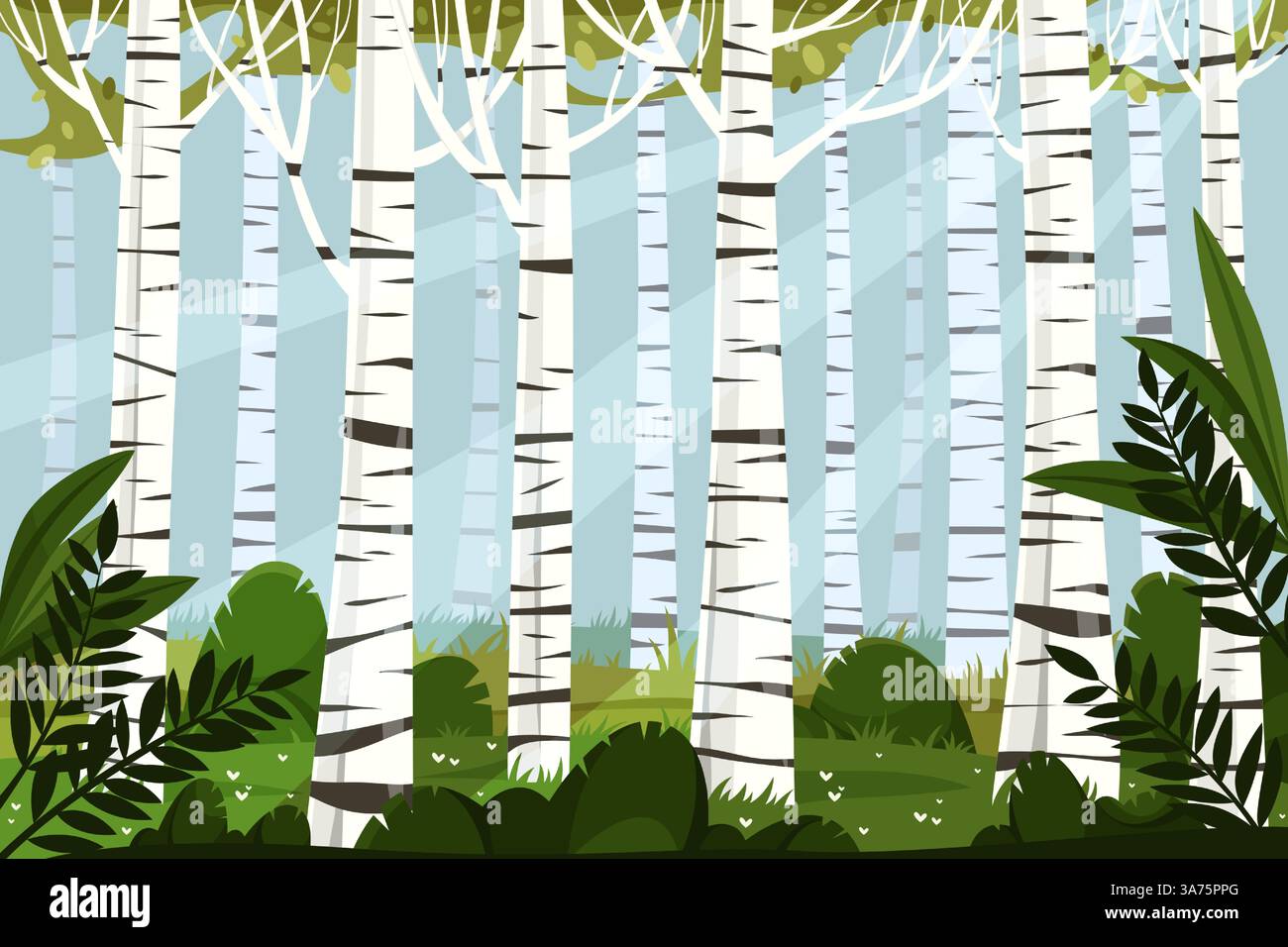 Dense tree leaves tall Stock Vector Images - Alamy