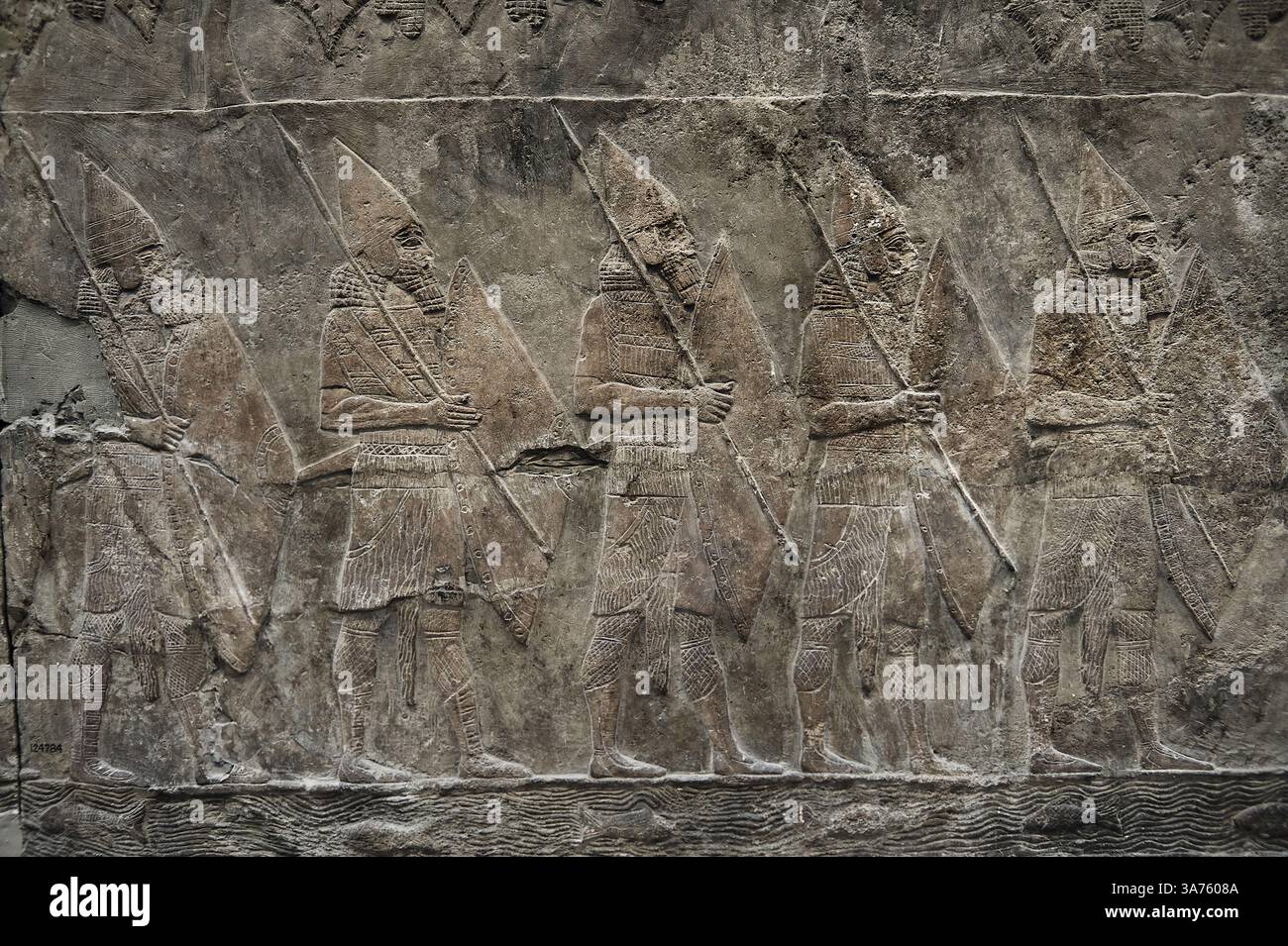 Assyrian bas relief sculpture panel showing Assyrian soldiers ...