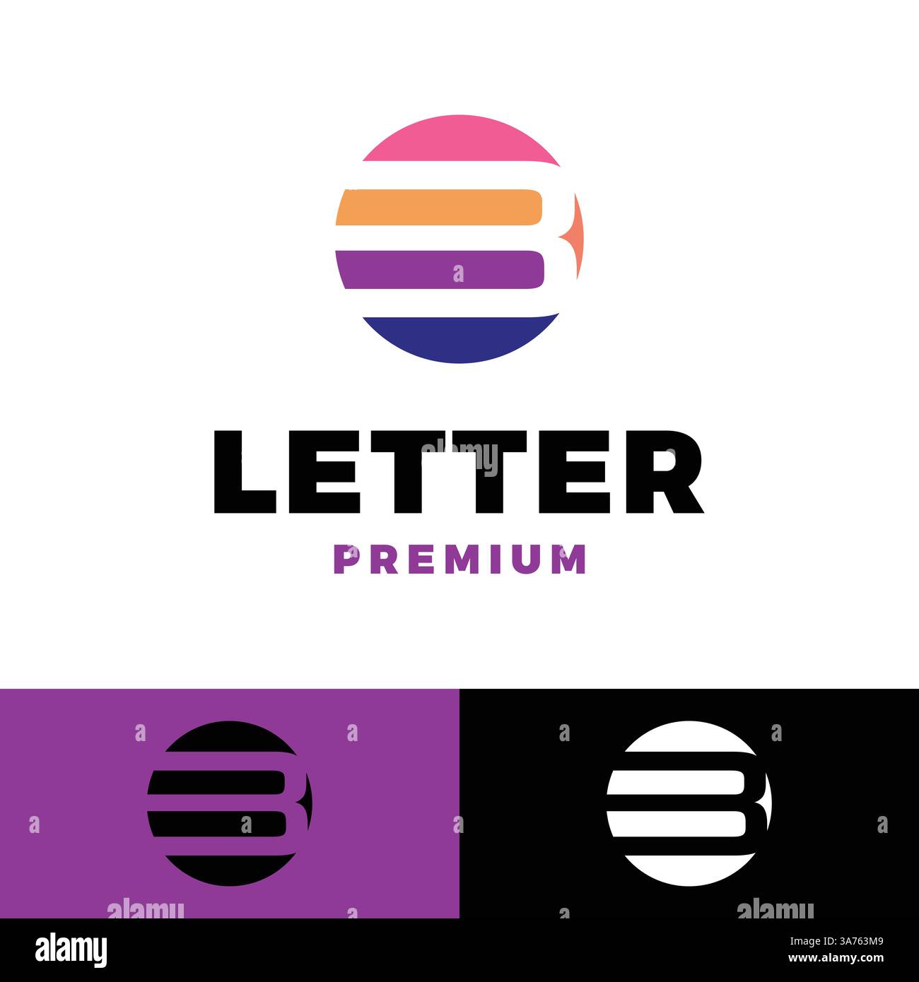 initial letter b circle icon vector logo template illustration design Stock Vector