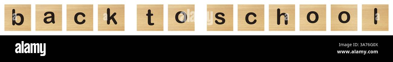 Back to school words with wood blocks Stock Photo