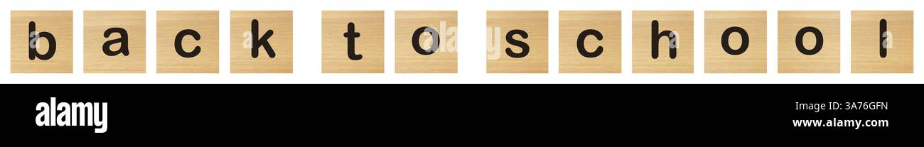 Back to school words with wood blocks Stock Photo
