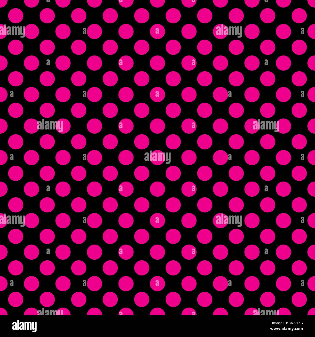 Beautiful seamless vector pink polka dots pattern on black background ...