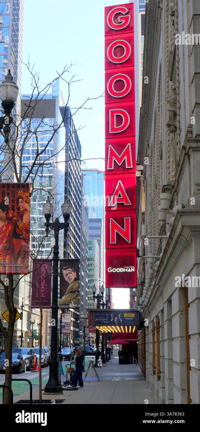 Goodman Theater Chicago Loop Stock Photo