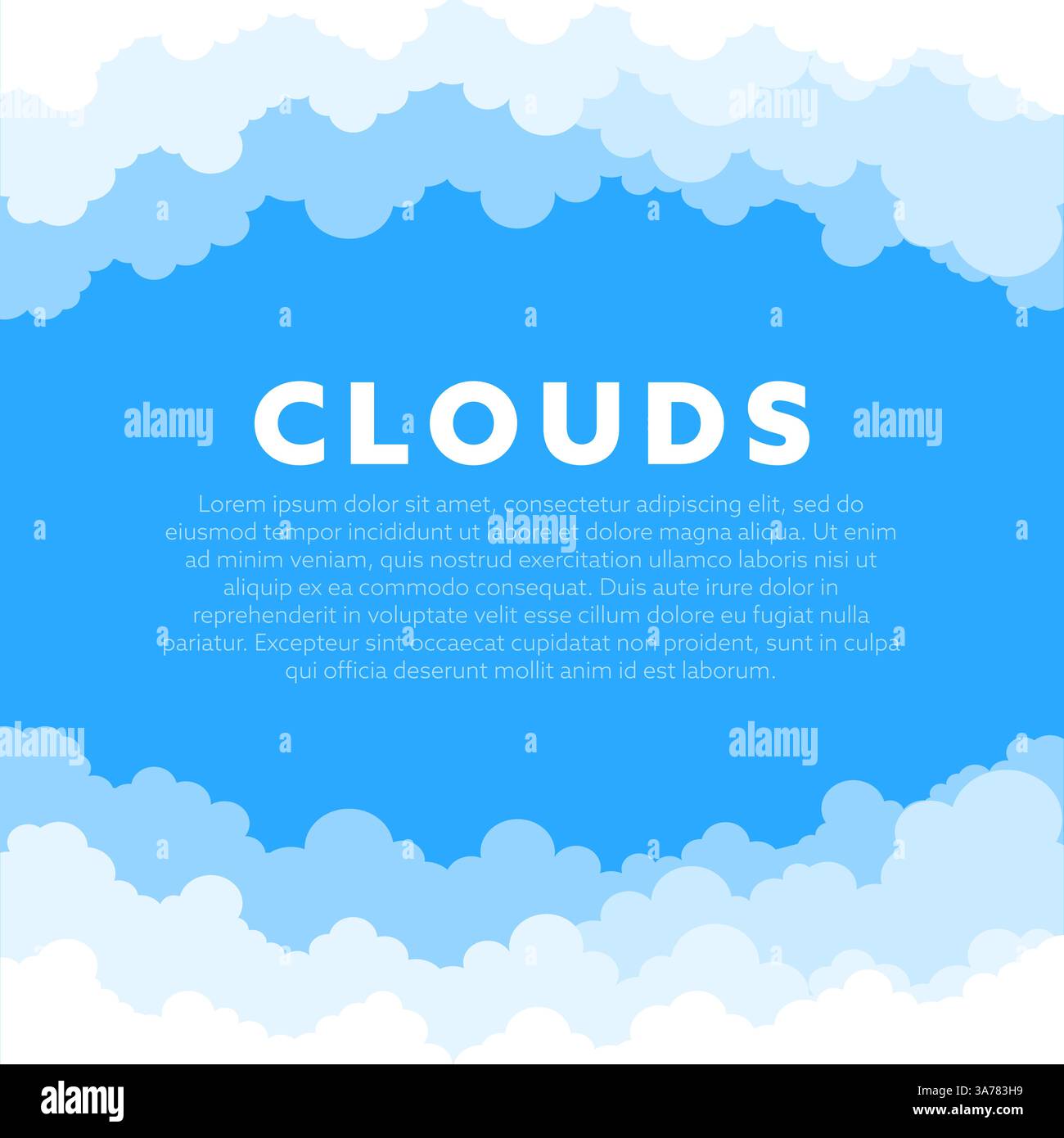 Abstract white cloud on blue sky. Border of clouds. Vector stock ...