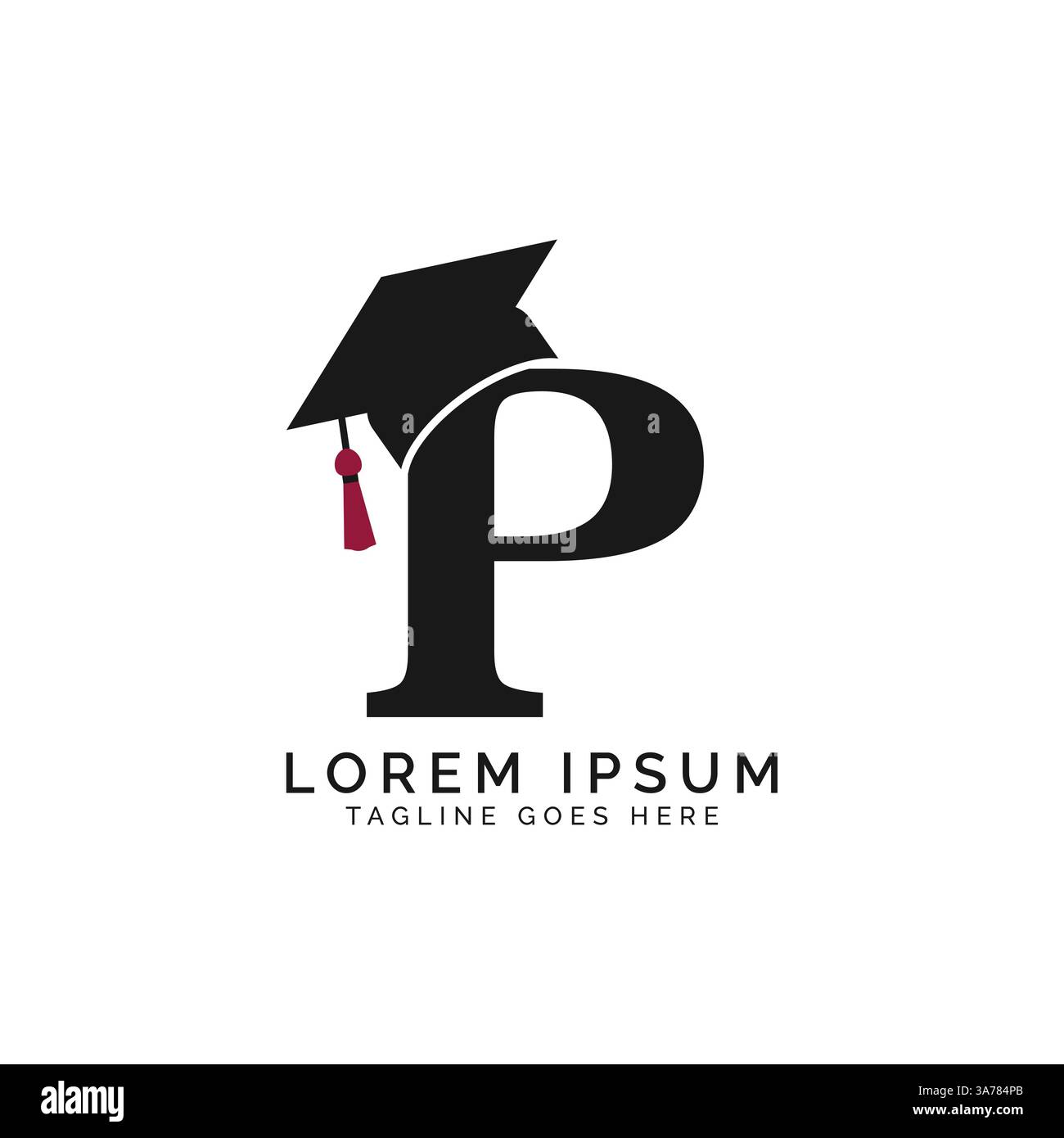 Letter P with Graduation Cap Logo. Alphabet P Education Hat icon Stock ...