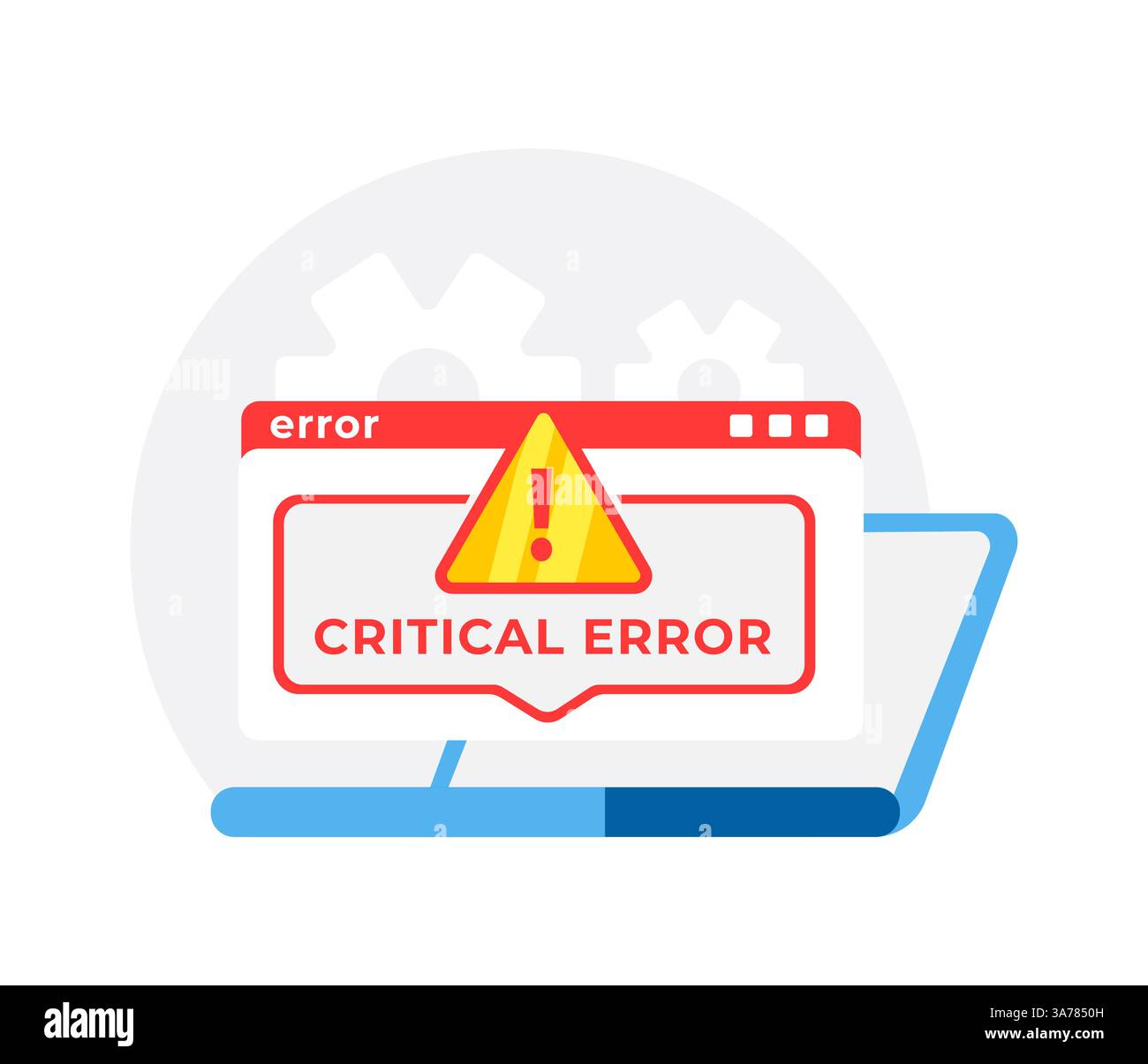Vector illustration of a computer error message, depicting a critical ...