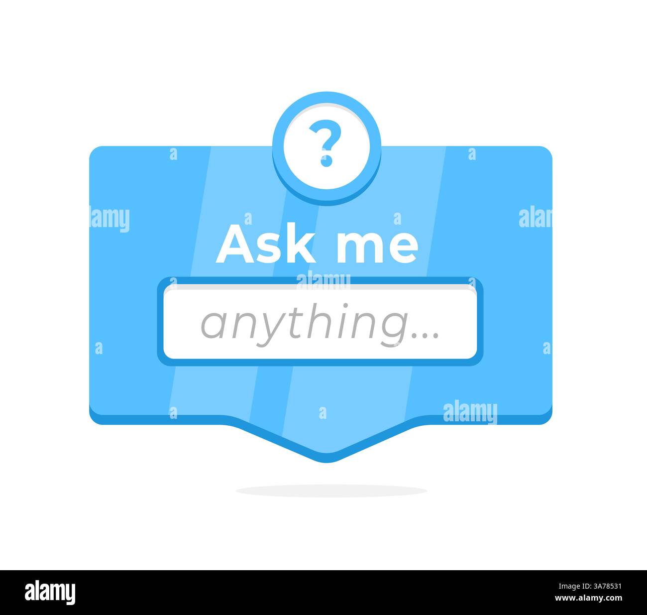 Ask me anything interactive banner design with question mark, a modern vector for FAQs, support services, and help forums Stock Vector