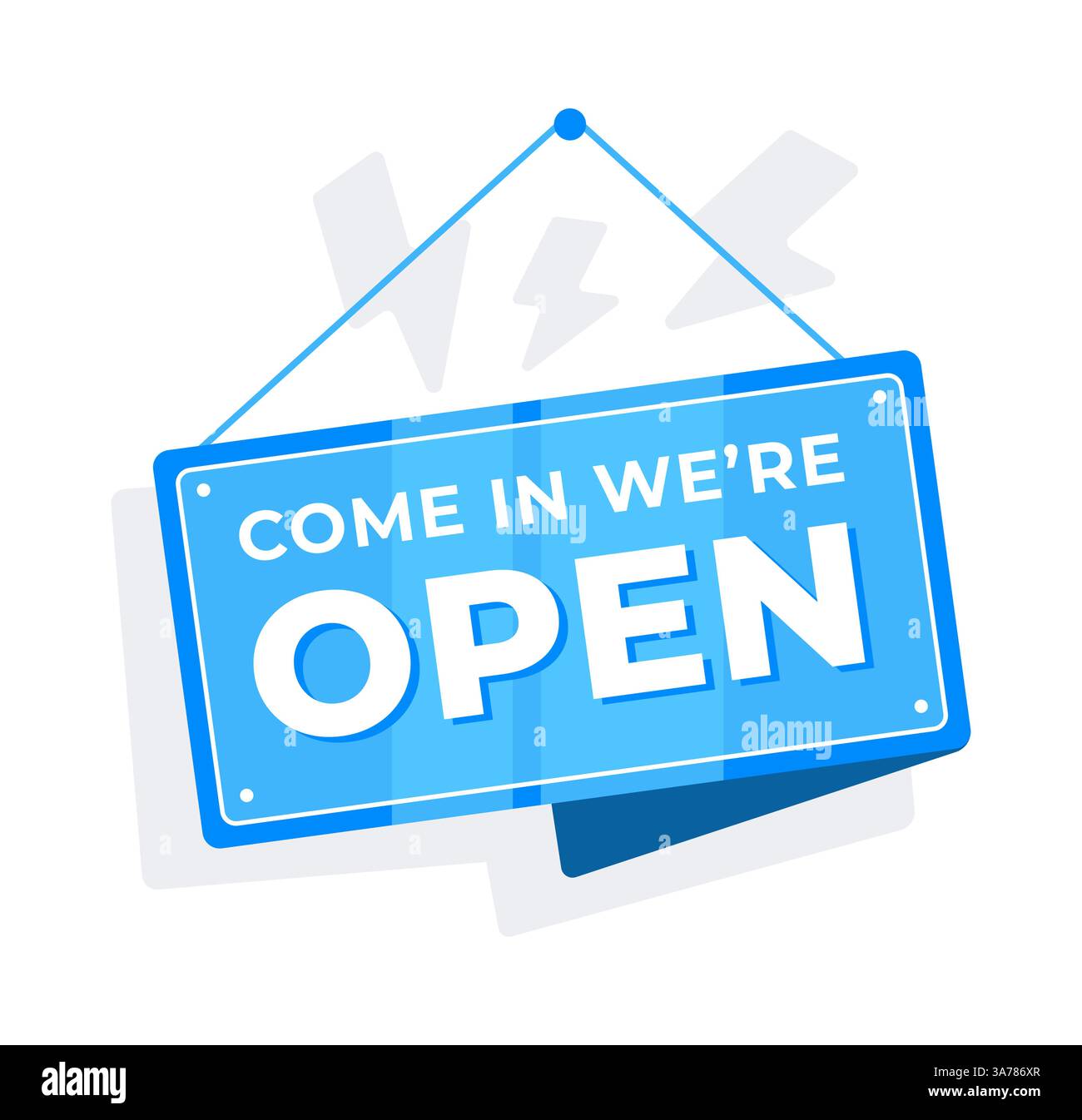 Come in we are Open door sign. Signboard for cafe, retail market ...