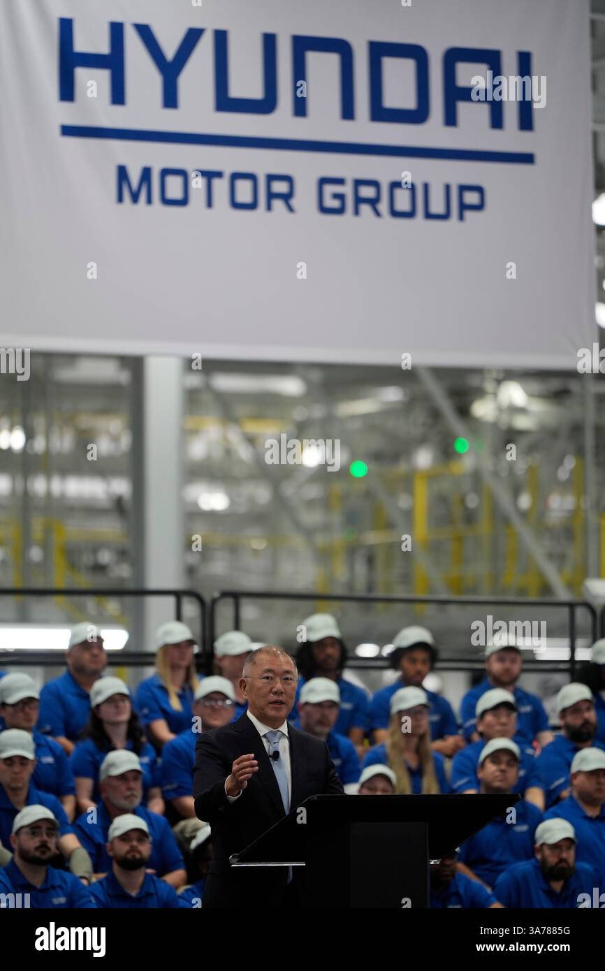 Euisun Chung, Executive Chair, Hyundai Motor Company, during a media ...