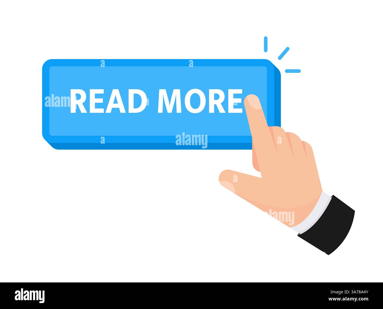 Read more Button with pointer clicking. Web button. Finger Pressing. Click to Upgrade Concept. Vector illustration Stock Vector